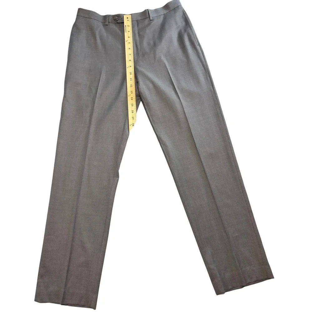 Lauren Ralph Lauren Mens Slim Fit Dress Pants Light Gray Sharkskin 34x32